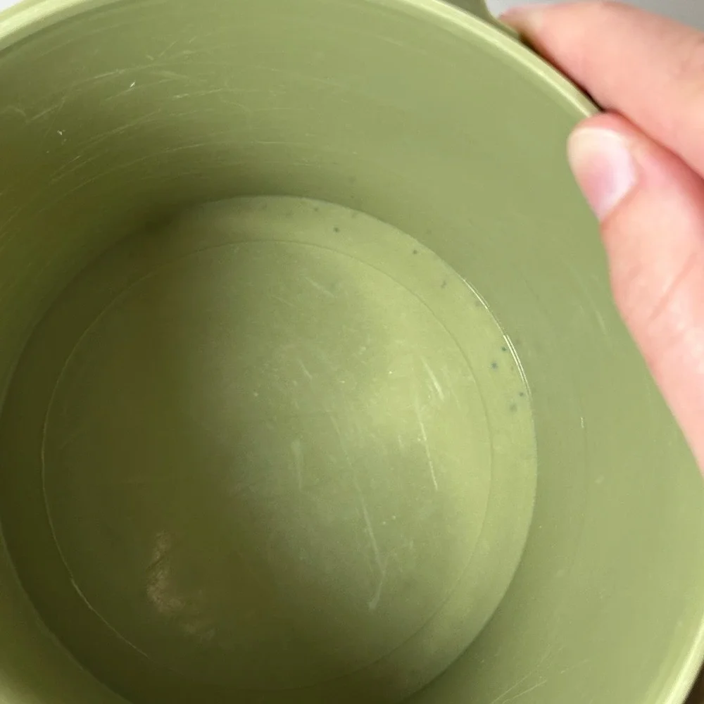 Vintage Tupperware Avocado Green Servalier Canister 809-6 Sunburst Lid 810-8
